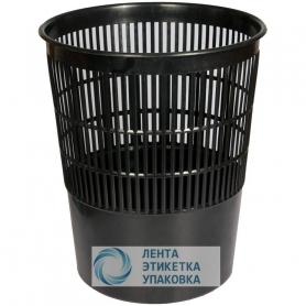 Корзина для бумаг круглая сетчатая 14л, черная