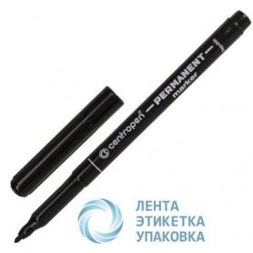 Маркер перманентный Centropen 1мм черный круг/жало